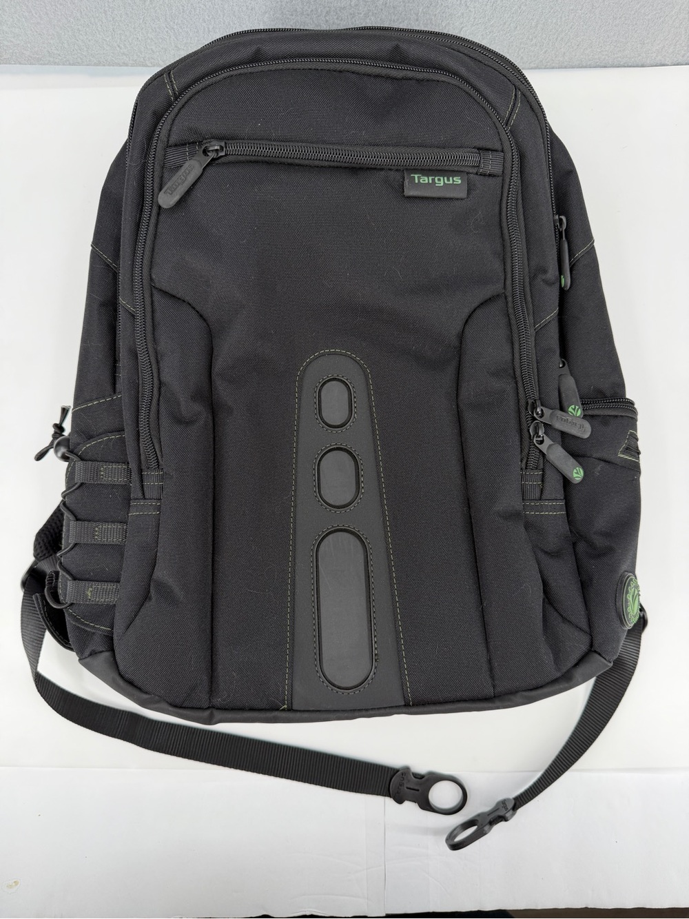 Targus 15.6" Spruce EcoSmart Checkpoint Tech Backpack Black Green TBB013US-93